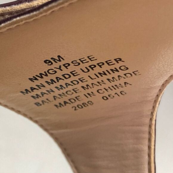 NINE WEST Gypsee‎ Wine Maroon Heels Size 9 M - Picture 9 of 10